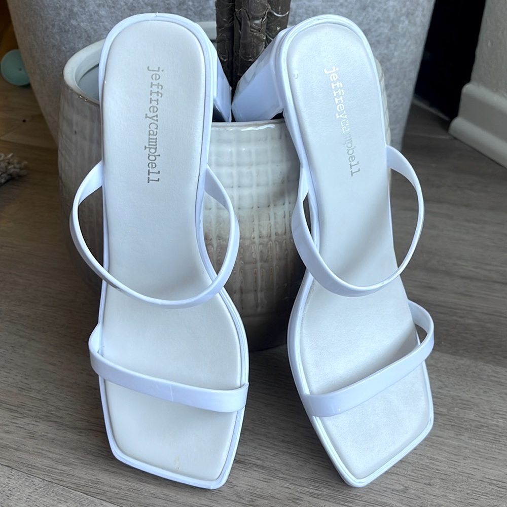 JEFFERY CAMPBELL White Square Toe Heeled Sandals 🤍 - Picture 2 of 6